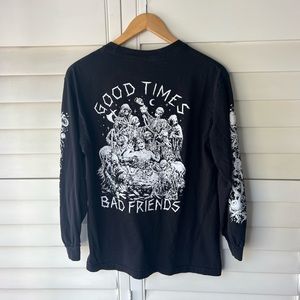 Good Times Icon Black and White T-Shirt from Lurking Class by Sketchy Tank. M